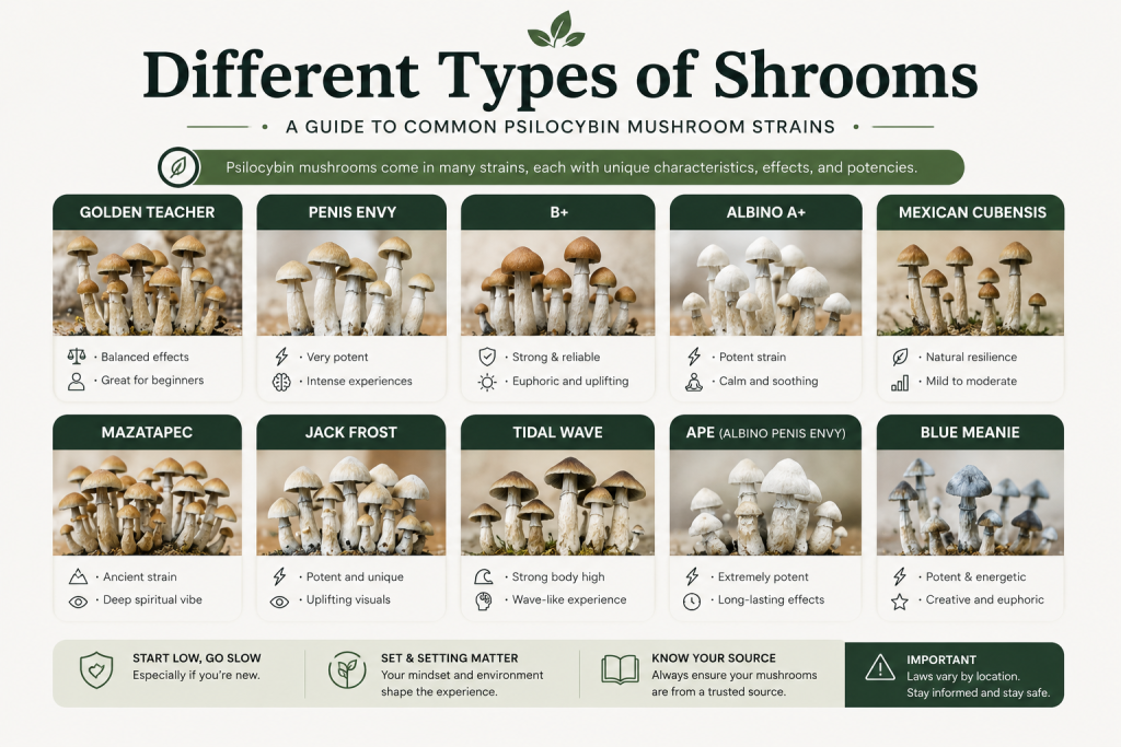 Different Types of Shrooms