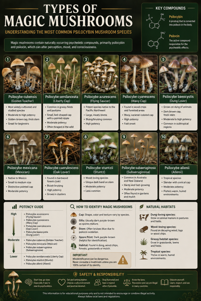 Types of Magic Mushrooms
